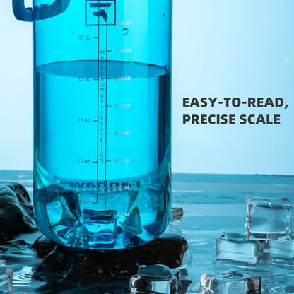 Fanhaw 32 oz Clear BPA-Free Tritan Water Bottle with Fast-Flow Spout Lid, BPA-Free & Leak-Proof Wide-Mouth Reusable Bottle for Gym, School & Office, Back to School Essentials (Classic Blue) - color: Classic Blue, style: 32 Ounces