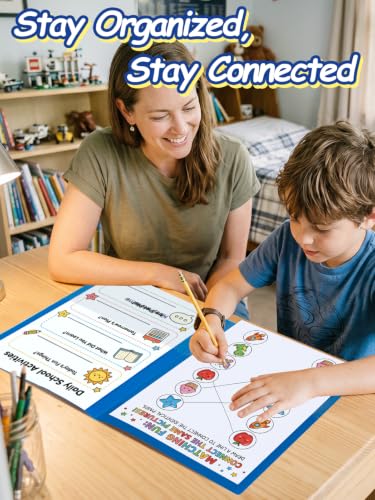 Apipi 24 Pcs Take Home Folders with Pockets for Elementary Students, Blue | Durable Kindergarten Parent-Teacher Communication Plastic Folders, Back to School Teacher Supplies for Classroom - color: Blue