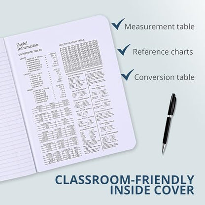 ROARING SPRING Hard Cover Composition Notebook, 48 Pack, Black Marble Comp Book, 9.75″ x 7.5″, College-Ruled with Margin, 80 Sheets (160 Pages), Made in USA