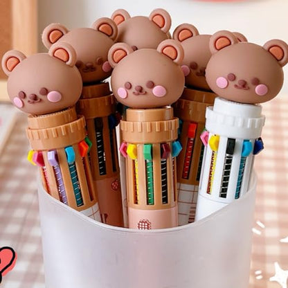 Multi-Color Gel Pen Set with Quick-Drying Ink, Push-Button Retractable Design, Writing Ballpoint Pens for Students & Office Use – Premium Plastic Body, Cute & Functional Stationery (Compatible with