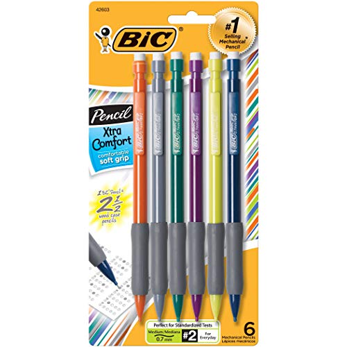BIC BICMPGP61BN Xtra-Comfort Mechanical Pencil, 0.7mm Medium Point, 6 Per Pack, 6 Packs