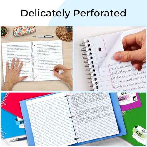 Rosmonde 2000 Packs 1 Subject Notebooks Bulk, Wide Ruled, 70 Sheets | Spiral Notebook Bulk, Wide Ruled, 70 Sheets (140 pages), 8 x 10-1/2", Pallet of Notebooks for School, 4-7 Days Transit - size: 2000 Pack | Full Pallet