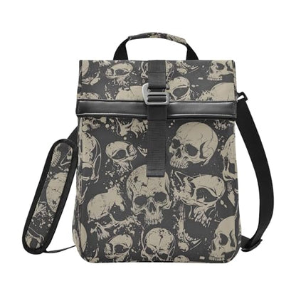 MNSRUU Insulated Lunch Bags Women Men, Grunge Skulls Portable Reusable Thermal Meal Tote Cooler Bag Organizer, Adjustable Shoulder Strap, Handle - color: Skulls 021