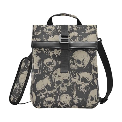 MNSRUU Insulated Lunch Bags Women Men, Grunge Skulls Portable Reusable Thermal Meal Tote Cooler Bag Organizer, Adjustable Shoulder Strap, Handle - color: Skulls 021