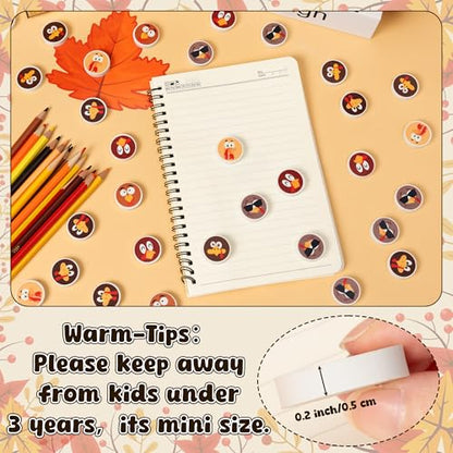60Pcs Thanksgiving Mini Erasers Bulk Cute Cartoon Turkey Pencil Erasers 3D Assorted Novelty Stationery for Student Classroom Prizes Homework Rewards Autumn Party Goodies Filling Supplies - style: Thanksgiving Turkey