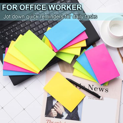 (15 Pads) Sticky Notes 3x5 in,Bright Notepads,Stickies,Memo Note Pads | Super Sticking Power,Colorful,Strong Adhesive,Post on Windows Doors,Office School,Recyclable,Easy to Write on,Hold Well - color: Multi Color