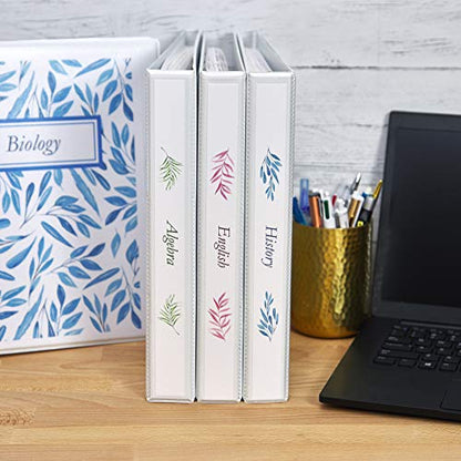 Avery Durable View 3 Ring Binders for Home School Supplies, Office Supplies, or Home Organization, 1.5" Slant Ring, 4 White Binders (17576) - size: 1.5"