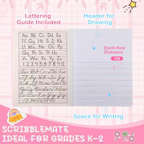 Fainne 30 Pack Primary Ruled Composition Notebook, Grade K-2 Journal 100 Pages, Kindergarten Primary Drawing Story Notebook for Kids Drawing and Writing - color: Macarons
