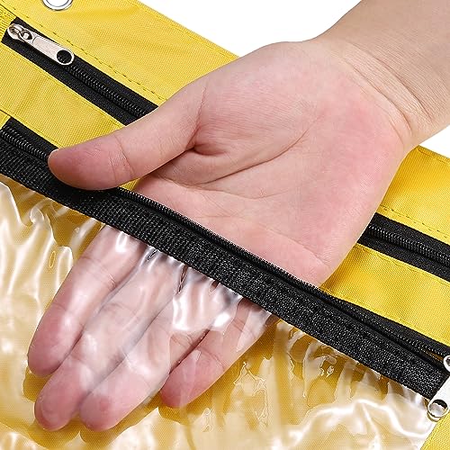 PATIKIL Expandable Pencil Pouch for 3 Rings Binder, 1 Pack Oxford Cloth Large Capacity Zipper Binder Pouch Pencil Case for Office Home, Yellow - color: Yellow