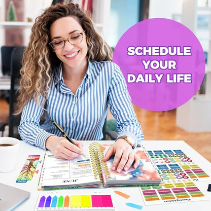 Academic Planner 2026-2027, 18 Months Weekly & Monthly Calendar Planner | July 2026 - Dec 2027, 6.6" x 8.3 A5 Size, Hardcover Daily Agenda with Tabs, Inner Pocket, Bookmark, Stickers, Sticky Note Set - color: Colorful Tree of Life, size: A5