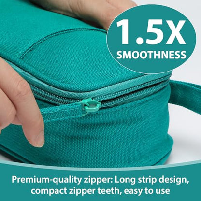 SPACEMATE Pencil Case Pouch Box Bag School Supplies Girls Boys Kids, Cute Preppy Stuff Large Big Capacity Aesthetic Pen Organizer, Back to College Stationary, Dark Cyan, Heavy Duty Canvas, 1800ml - color: Dark Cyan