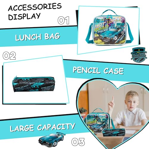 Meetbelify Kids Rolling Backpack with Wheels for Boys Rolling Backpacks with Lunch Box for Elementary School Students 3 in 1 Travel Luggage Suitcase for Boys Age 8-10 - color: Boy 04