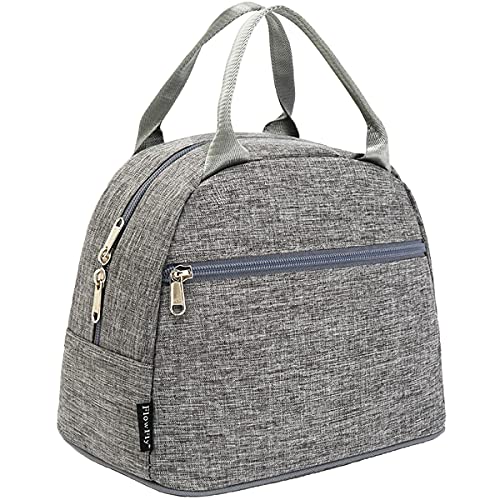FlowFly Insulated Lunch Cooler Bag - Tote Bag Organizer for Women/Men, Heather Grey - color: Gray