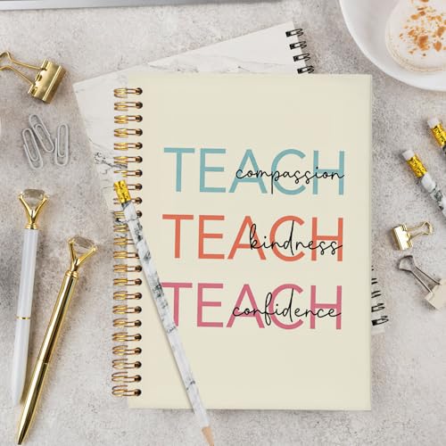 Teacher Notebook, Teacher Appreciation Gifts Journal For Women, Compassion Kindness Confidence Motivational Teach Love Inspire Notebooks, 5.5x8.3 Inch - color: Teach