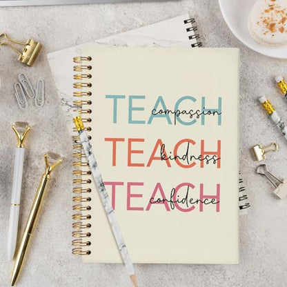 Teacher Notebook, Teacher Appreciation Gifts Journal For Women, Compassion Kindness Confidence Motivational Teach Love Inspire Notebooks, 5.5x8.3 Inch - color: Teach