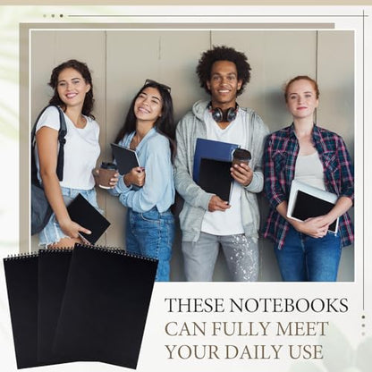MotiMind 10 Pack 8.5" x 11" Top Spiral Notebook with 3 Hole Punched Legal Pads College Ruled Notepad 50 Sheets Hard Cardboard Paper Wirebound Notepad for Office School Business (White) - color: White