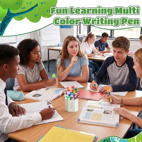 Vellibring 36pcs Mini Multicolor Animal Pens in One 4-in-1, Bulk Cute Cartoon Animal Retractable Writing Pens for Party Favors Birthdays Holiday Gifts Classroom Student Prizes - style: Cute Animals-36pcs