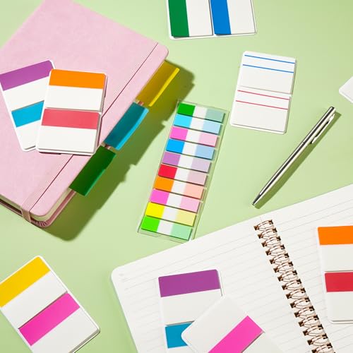 800 Pieces 2 Inch Sticky Index Tabs, 31 Sets 10 Colors, Writable Repositionable Page Tabs & File Tabs for Notebooks, 3 Ring Binders, Folders, Dividers and Filing