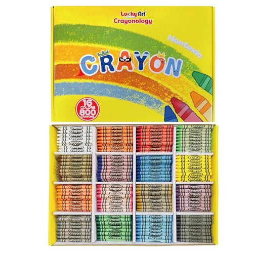Bulk Crayons for Classroom – 800 Count, 16 Colors, 50 of Each Color, Individually Wrapped – Bulk School Supplies for Teachers, Kids, Arts & Crafts - style: 800 Regular Size wrapped