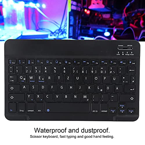 German Keyboard 10Inch Keyboard German Layout USB Computer Keyboard for Laptops, PC(Black)
