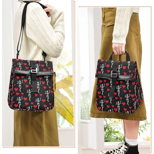 MNSRUU Insulated Lunch Bags Women Men, Romantic Skull Gothic Portable Reusable Thermal Meal Tote Cooler Bag Organizer, Adjustable Shoulder Strap, Handle - color: Skulls 172