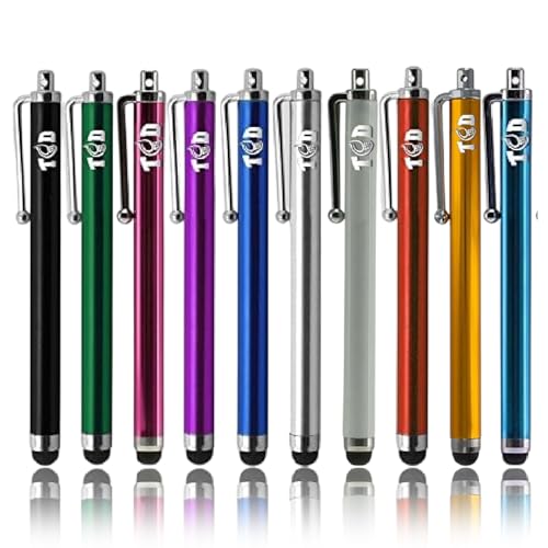 TCD 10 Pack Stylus Pen for Touch Screen, Universal Capacitive Digital Stylus Pen for iPad, iPhone, Tablet, Laptop – Premium Thick Styluses for All Touchscreen Devices with Rubber Tip, Multi Colors - color: Multi, size: 10 Pack