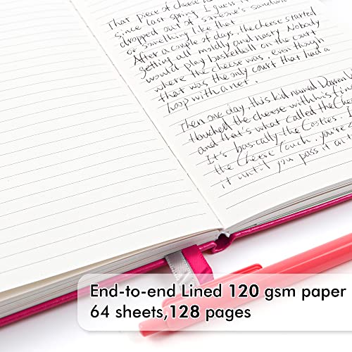 feela 24 Pack Journal Notebook for Work, Business Notebook Bulk Hardcover Lined Writing Journal with Pen Holder for Men Women Note Taking, with 24 Black Pens, 120 GSM, 5.1”x8.3”, A5, Berry - color: 24 Pack berry