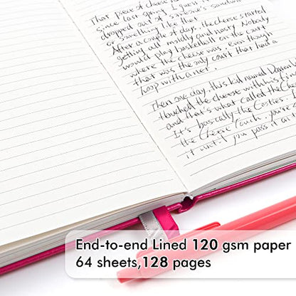 feela 24 Pack Journal Notebook for Work, Business Notebook Bulk Hardcover Lined Writing Journal with Pen Holder for Men Women Note Taking, with 24 Black Pens, 120 GSM, 5.1”x8.3”, A5, Berry - color: 24 Pack berry