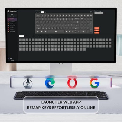 Keychron Ultra-Slim B2 Pro Bluetooth Keyboard 2.4 GHz Wireless Lightweight 96% Launcher Support with Numeric Keypad Compatible for Mac Windows Linux - Space Gray - color: Space Gray