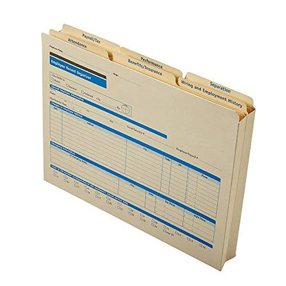 ComplyRight Expanded Employee Record Organizer and 6 Folder Sets | Pack of 25, 9-1/2" x 12” x 1-1/4”, Document Filing Folder for Businesses, Employee Management Documentation Office Supplies - style: 6-Folder Set
