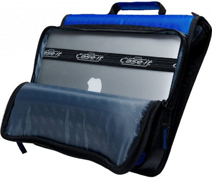 Case-it Universal Zipper Binder | 2-Inch O-Rings, 13-Inch Laptop/Tablet Padded Pocket, 400 Sheet Capacity, Multiple Storage Pockets & Shoulder Strap | School & Office Organizer | LT-007 Purple