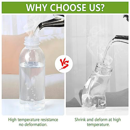 zmybcpack 12 Pack 8oz PP Plastic Juice Bottles With Caps Dishwasher Safe | Plastic Smoothie Bottles Heat-Resistant, Reusable Bulk Beverage Containers with lids for Juice, Beverage - size: 8oz 12pack