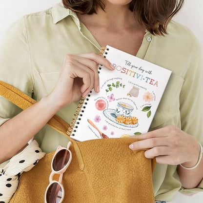 Mental Health Office Spiral Notebook Journal, Psychologist Therapist Gift Journal for Women,Positivi-Tea Journal, Therapy Notebooks for Note Taking, Gift for Therapist, 5.5 X 8.3 Inch - color: Tea