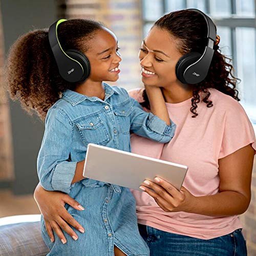 ZIHNIC Bluetooth Headphones Over-Ear, Foldable Wireless and Wired Stereo Headset Micro SD/TF, FM for Cell Phone,PC,Soft Earmuffs &Light Weight for Prolonged Wearing(Black/Green) - color: Green