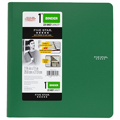 Five Star 1 Inch 3 Ring Binder, Plastic, Color Selected for You, 1 Count (26134)