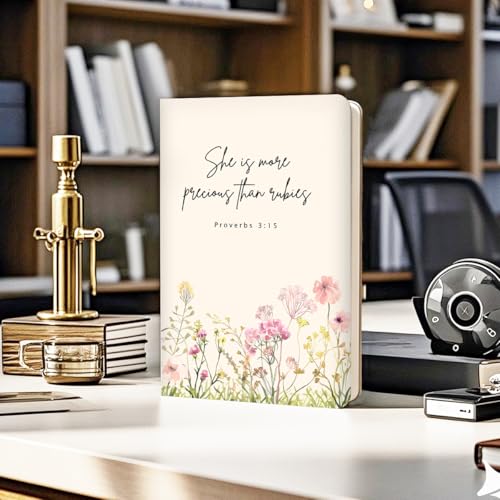 Cute Flower Christian Hard Shell Journal Notebook, Bible Gifts College Ruled Notebook, Bible Verse Inspirational Hardcover Notebooks, Journals for Writing Planner Note Taking 200 Sheets (5.8 x 8.3) - color: Multi 1559