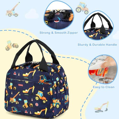 CAMTOP Boys Lunch Box Kids Insulated Lunch Bag Kids Cute Lunchbox for Boys Loncheras Para Niños - color: Truck