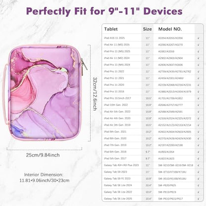 MoKo 9-11 Inch Padded Tablet Sleeve Protective Carrying Case for 11" iPad Air M4 2026, iPad A16/Pro 11 M5, i-Pad 10./Air 5/4th 10.9, iPad9/8. 10.2, Tab S8/S9 11, Tablet Bag with Handle, Cloudy Pink - color: Cloudy Pink, size: 9-11 Inch