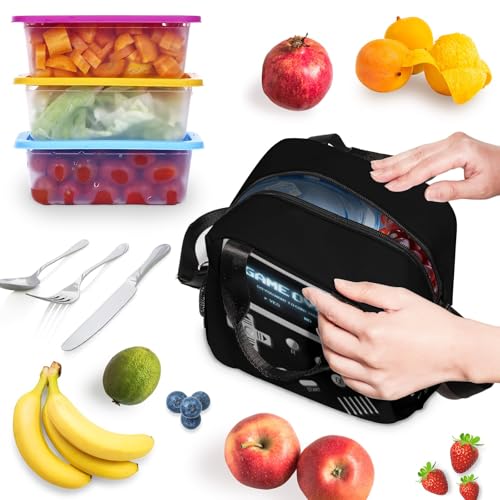 Gamepad Console pattern Lunch Bag Reusable Insulated Lunch Box Large Capacity Meal Tote for Kids Boys Girls Waterproof Adjustable Shoulder Strap Gamer Lunch Tote for Work School Picnic Travel - color: Game01
