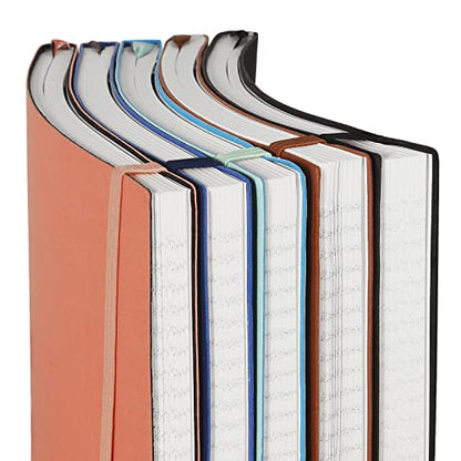 Business Journals 2 PACK - B5 College Ruled Notebook Large Soft Cover Journal with 100gsm Thick Lined Paper,376 Numbered Pages,7.6" X 10",Inner Pocket - Brown Brown - color: Brown-Brown