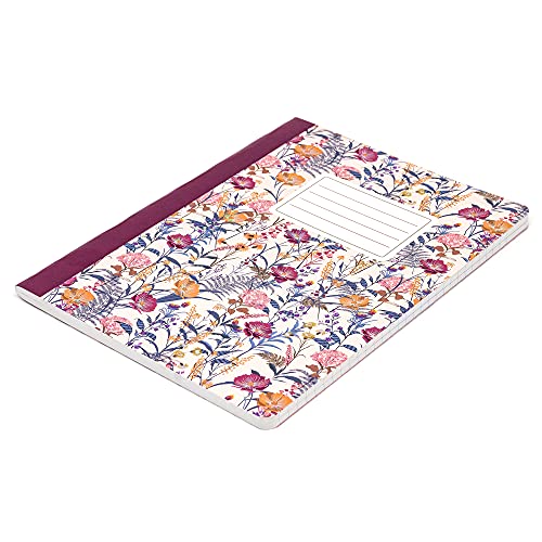 Pukka Pad, Composition Notebooks - 3 Pack of Journals Featuring 140 Pages of College Ruled 80GSM Paper with Sturdy Cover Stock - 9.75 x 7.5in - Bloom - color: Bloom, size: 3 Pack
