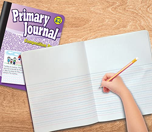 Better Office Products Primary Journal, Hardcover, 4 New Fun Colors, Primary Composition Book Notebook, Grades K-2, 80 Sheet, One Subject, 9.75" x 7.5", 4 Pack
