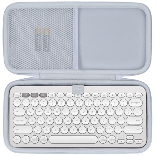 Lebakort Hard Case Compatible with Logitech Pebble Keys 2 K380s K380 Keyboard (Off White Case) - color: Off White Case