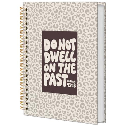 Christian Leopard Print Spiral Notebook for Women Men 5.5x8.3 Inch | Christian Gifts for Women Men,Isaiah 43:18 Bible Verse Religious Brown Cheetah Print Notebook Journal - color: Christian leopard print white
