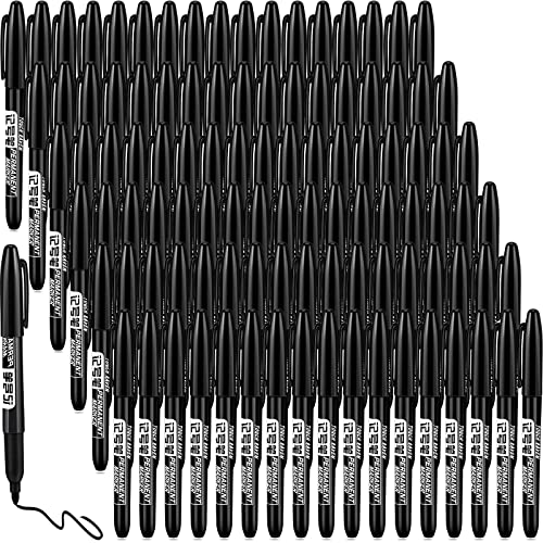 Thenshop 300 Pack Permanent Markers Bulk Back to School Teacher Supplies Gifts Fine Point Waterproof Marker Works on Plastic, Wood, Stone, Metal, Glass for Office Classroom Rewards(Black) - color: Black