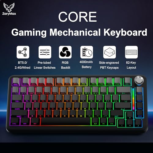 CORE V1 RGB Mechanical Keyboard, 82 Keys Tri-Mode Wireless - color: Volcanic Ash