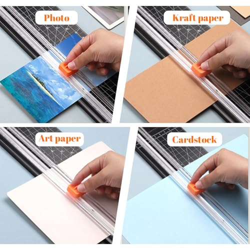 A4 Paper Trimmer 1-Piece - Paper Cutter Slider with Safety Blade, Sharp Slicer for Gift Cards, Photos & Cardstock, Easy Office/Craft Tool