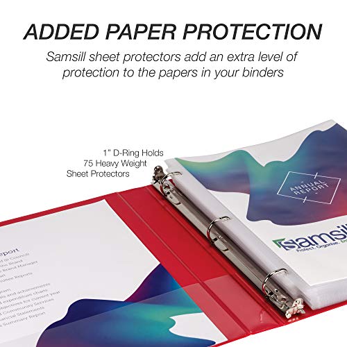 Samsill Durable 1 inch 3 Ring Binder, D Ring Binder, 100% Recycled Chipboard, Red - color: Red, size: 1 Pack, style: 1 Inch