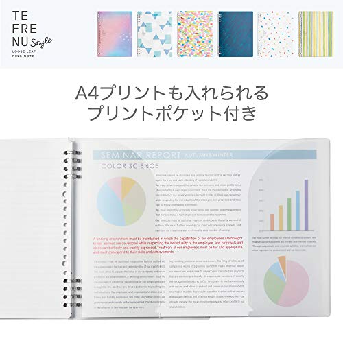 King Jim 9855TES-L106 Tefline Style B5 Stripe Ring Notebook - size: B5, style: stripe