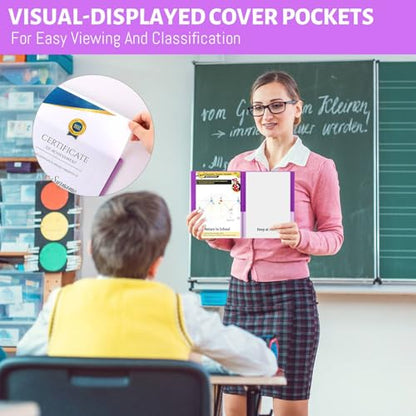 PerKoop 72 Pcs Take Home Folders Bulk Parent Teacher Communication Folder with 2 Pockets Plastic Homework Folder for Student Parent Teacher Classroom Back to School Supplies 11.73 x 9.45'' (Purple) - color: Purple